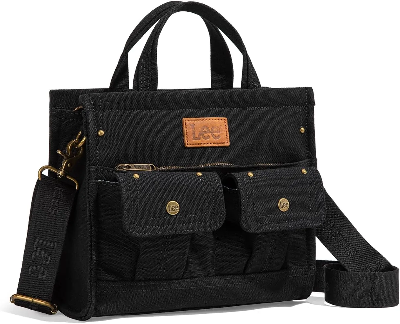 X Lee Canvas Tote Bag for Women Medium Crossbody Bag Top-handle Handbag with Multi-Pockets for Travel Beach Everyday Use