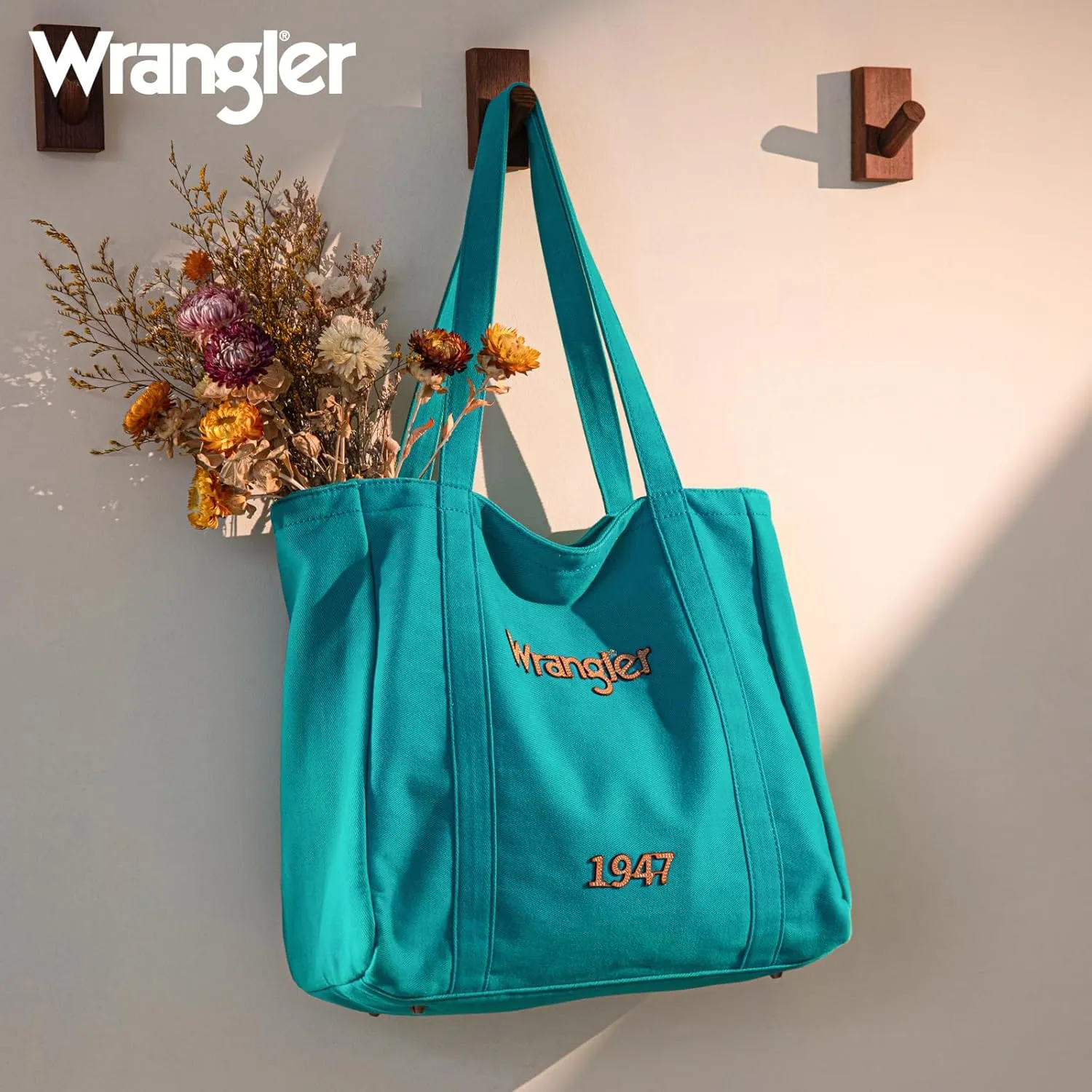 x Wrangler Denim Tote Bag Casual Hobo Purse for Work Travel