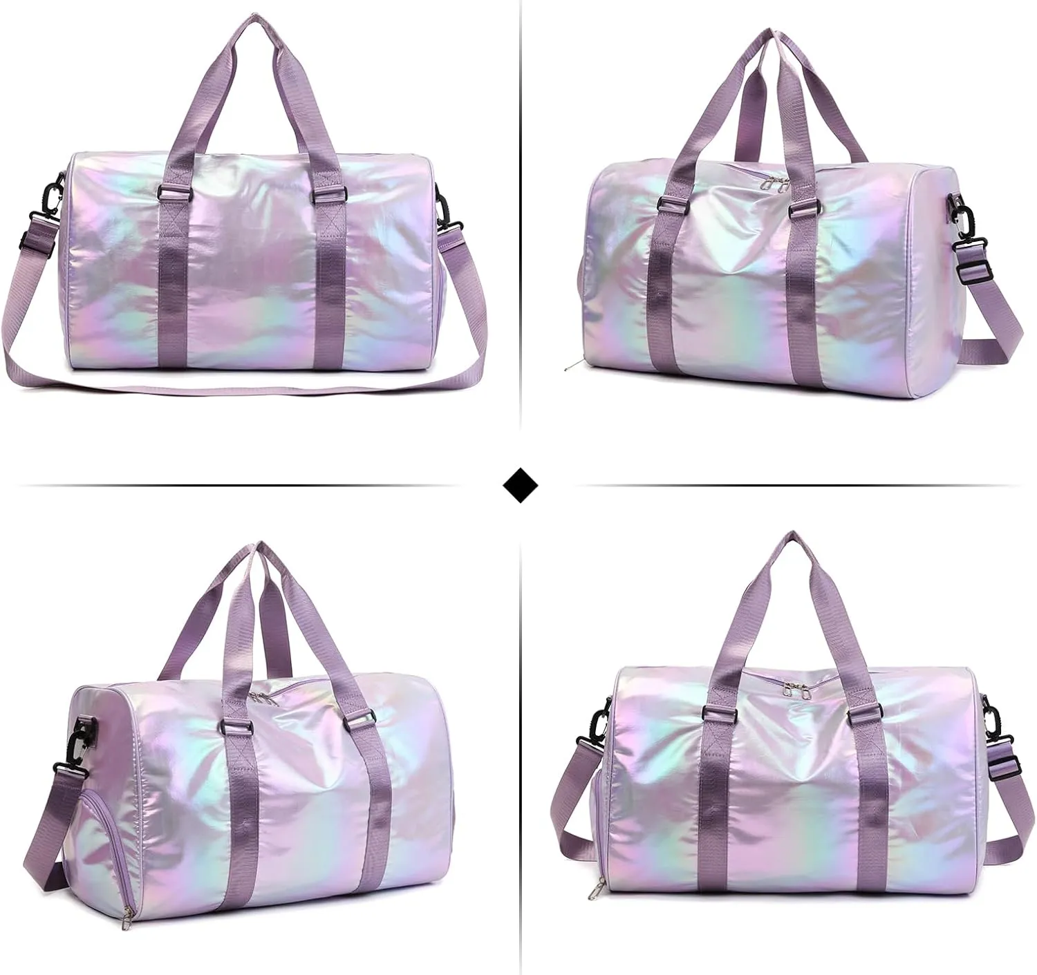 Yaopeing Gym Bag with Shoes Compartment,Sports Duffle Bag for Girls,Waterproof Travel Gym Tote Bags for Women,Purple