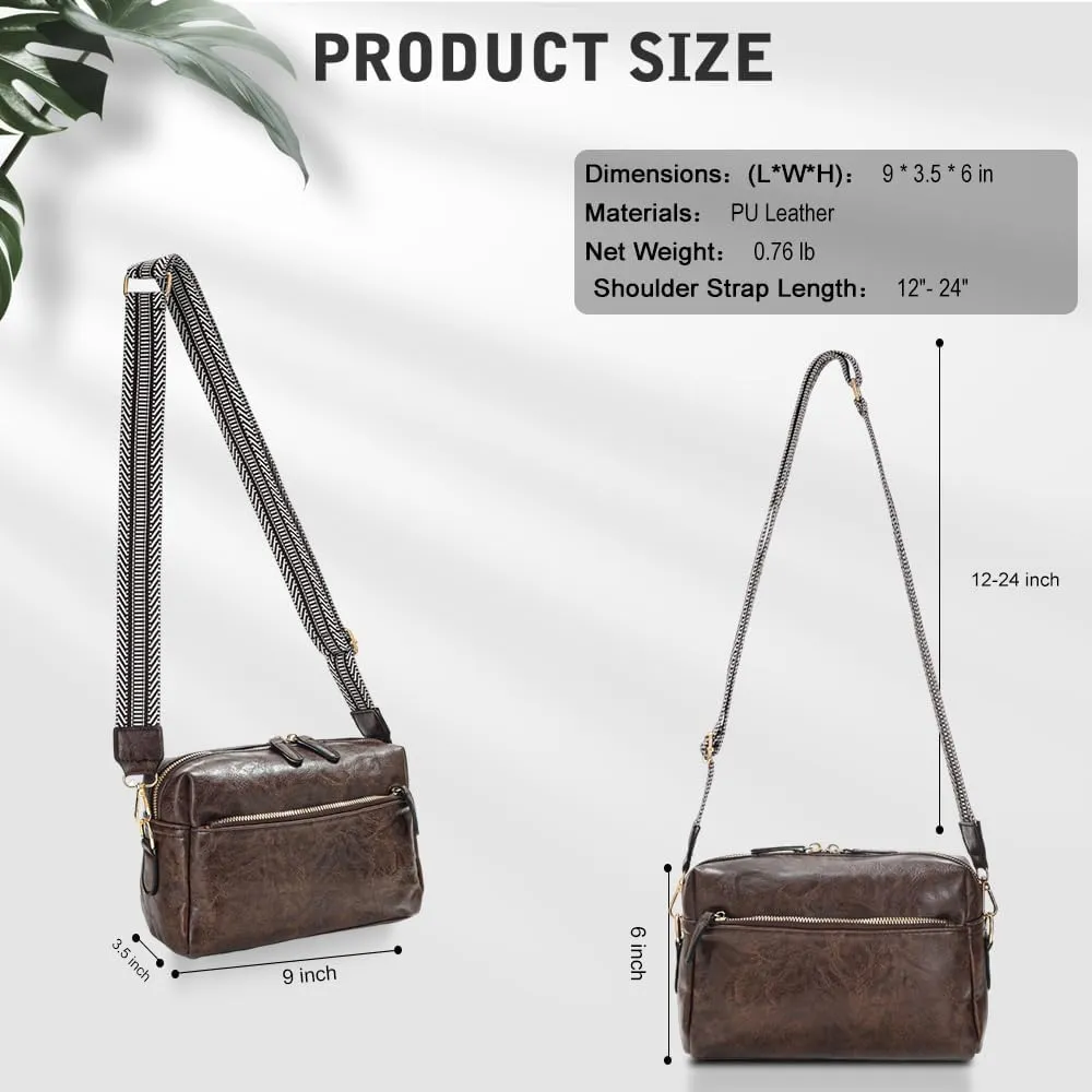YDSIII Small Crossbody Bags for Women, Trendy Vegan Leather Cross Body Bags for Womens with Adjustable Wide Guitar Strap