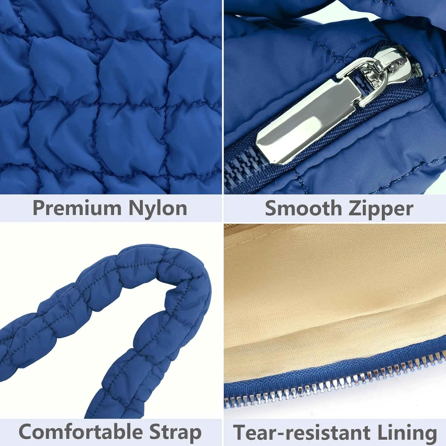 YFGBCX Quilted Tote Bag for Women - Lightweight Puffy Shoulder Bag with Quilted Padding