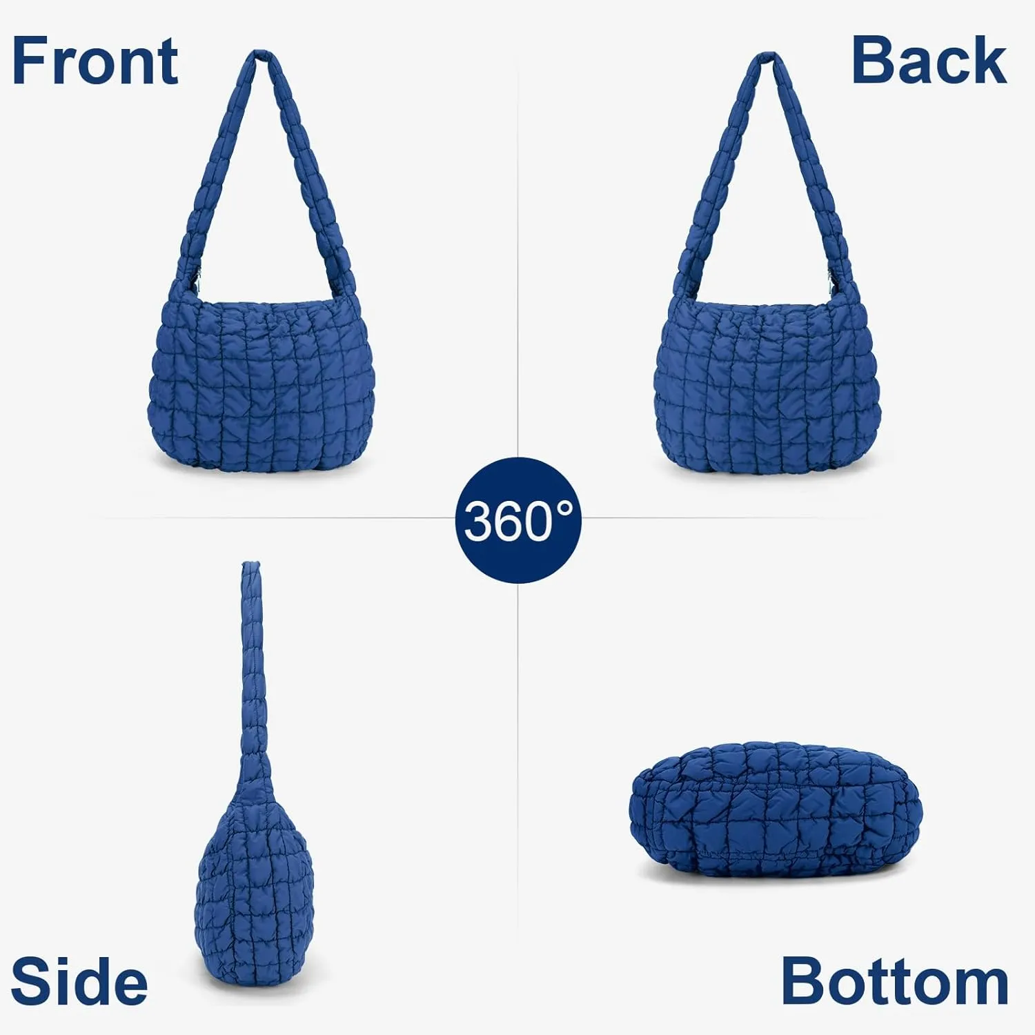 YFGBCX Quilted Tote Bag for Women - Lightweight Puffy Shoulder Bag with Quilted Padding