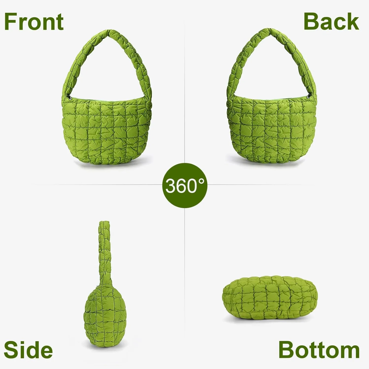 YFGBCX Quilted Tote Bag for Women - Lightweight Puffy Shoulder Bag with Quilted Padding
