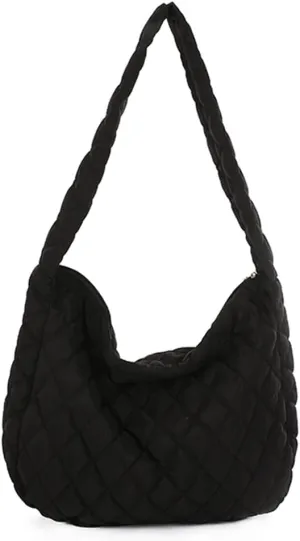 YFGBCX Quilted Tote Bags for Women Lightweight Quilted Padding Shoulder Bag Down Cotton Padded Large Tote Bags Lattice