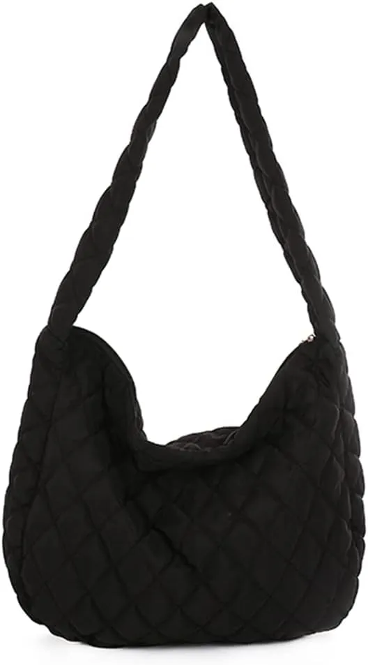YFGBCX Quilted Tote Bags for Women Lightweight Quilted Padding Shoulder Bag Down Cotton Padded Large Tote Bags Lattice