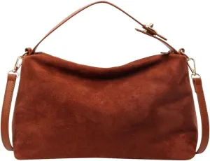 YFGBCX Satchel Handbags Suede Purse for Women 2024 Fall Suede Bag Slouchy Suede Crossbody Bag Satchel Purse