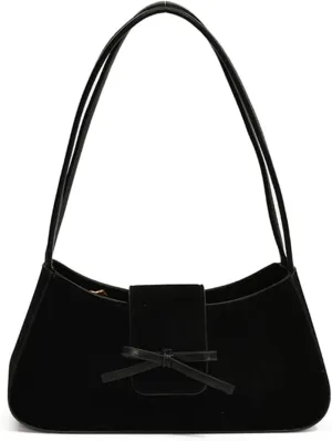 YFGBCX Suede Handbag for Women Suede Hobo Bag Y2k Shoulder Bag for Women Brown Bow Purse
