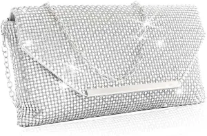Yokawe Crystals Clutch Purses for Women Rhinestone Evening Bag Metal Sequins Crossbody Bags Wedding Prom Party Handbags