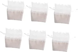 YOSADIER 6pcs Lace Candy Bags for Weddings Portable present Wrapping Pouch Elegant Storage Bags for Parties Festivals Create Romantic Atmosphere