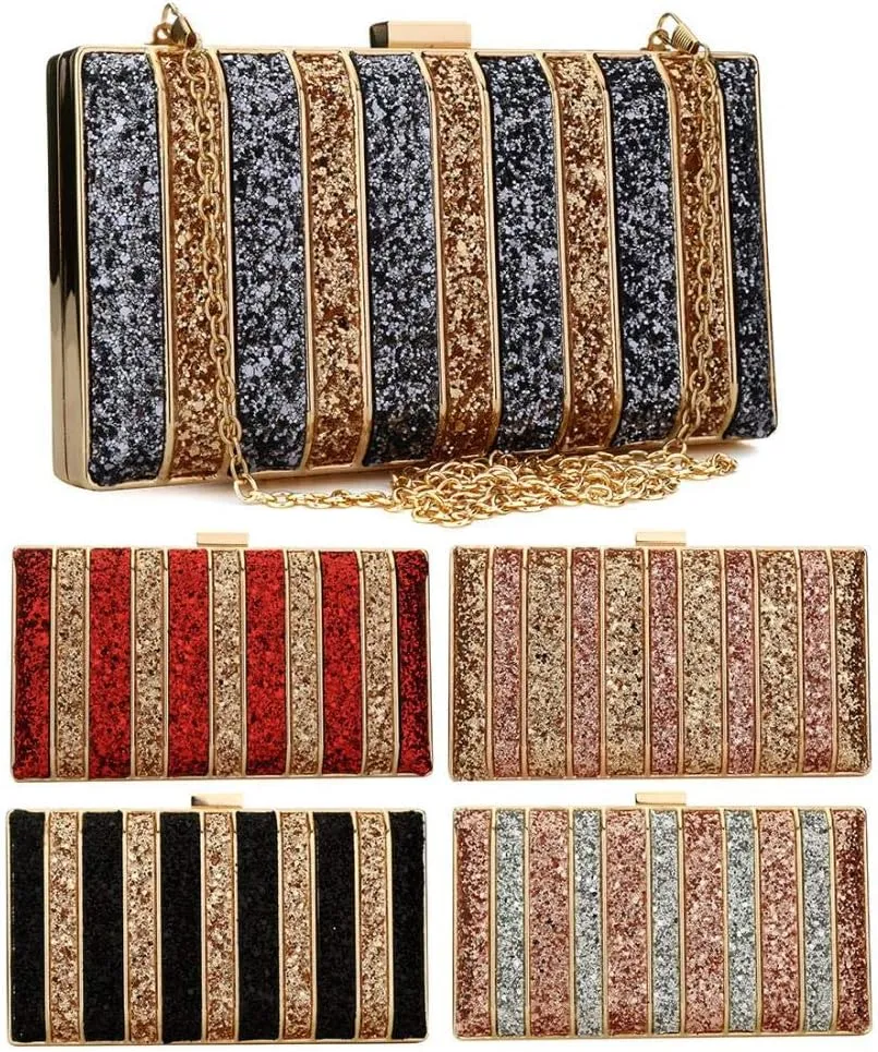 YYW Evening Clutch Bag, Womens Wedding Purse Bridal Prom Handbag Party Bags Sequin Bag