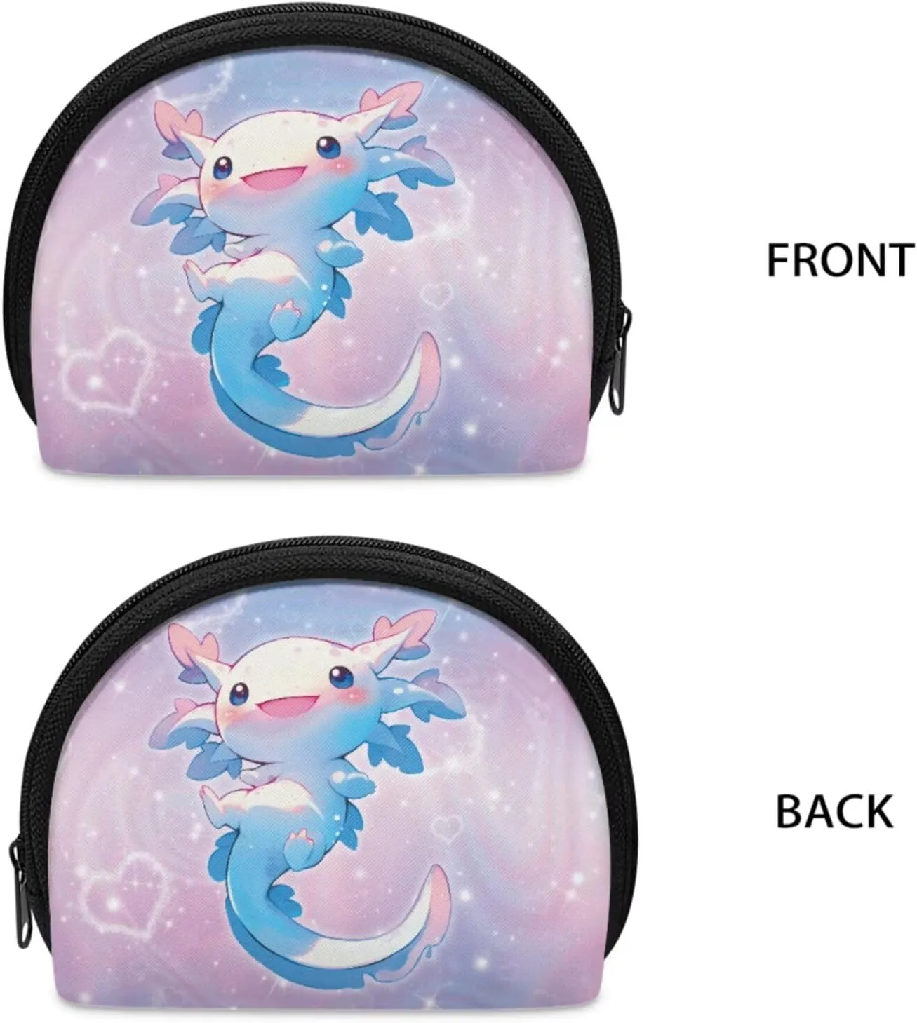 ZOUTAIRONG Blue Axolotl Mini Backpack Purse for Women Shoulder Bag Girls Purse and Wallet Set Trendy Small Backpacks Women Travel Storage Bag Daypack Pouch