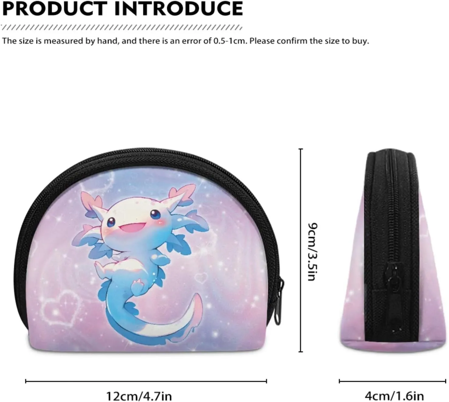 ZOUTAIRONG Blue Axolotl Mini Backpack Purse for Women Shoulder Bag Girls Purse and Wallet Set Trendy Small Backpacks Women Travel Storage Bag Daypack Pouch